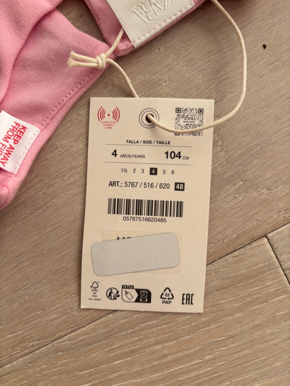 Zara Pink Bow-Accent Girls' Dress - Picture 2 of 2